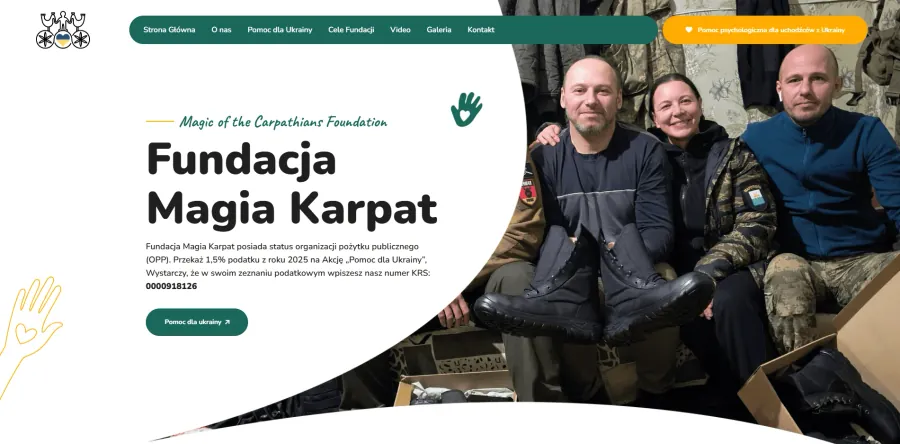 Realizacja strony internetowej dla Fundacji MagiaKarpat — Przemyśl